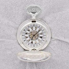 Mechanical pocket watch silver