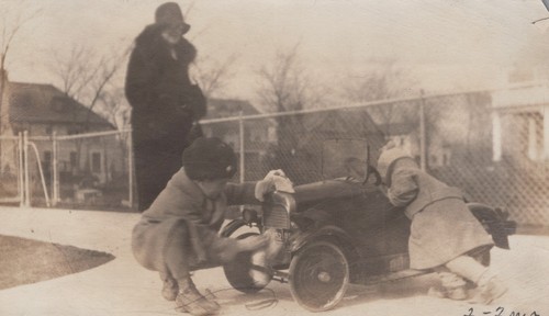 Antique children pedal car toy - antique,