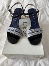 LORBAC LADIES BLUE SANDALS. LEATHER SOLES. size 36, UK 3