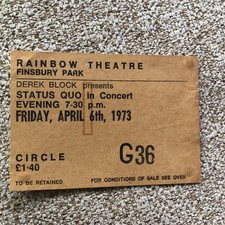 Status Quo ticket Rainbow