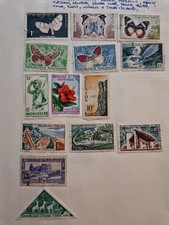 French Republics Set Of 14 Stamps On One Sheet Used Hinged Condition See Photos