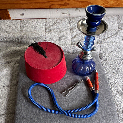 Vintage blue glass - ,