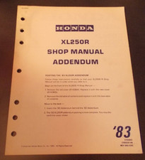 OEM Honda XL250R Shop Manual