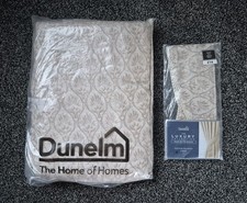 Dunelm Heritage Mulberry 66x54" Pencil Pleat Curtains & Tiebacks