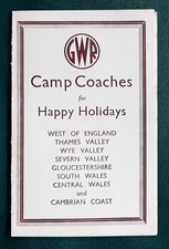 GREAT WESTERN RAILWAY 'CAMP COACHES FOR HAPPY HOLIDAYS' 1938 NICE!
