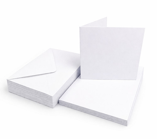Pack 6x6 white card - -,