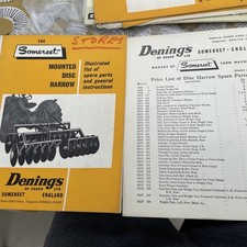 Denings of Chard mounted disc harrow  operating instructions /parts/price list 