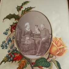 Victorian Cabinet & CDV Photo Album 80 photos many identified