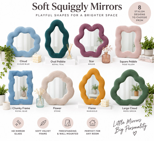 Soft squiggly mirror velvet - squiggly,