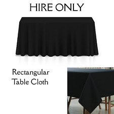 70x144" Polyester Fabric Tablecloth Rectangle Black Table Covers for HIRE ONLY