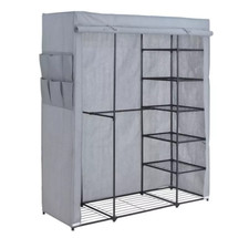 Argos Home Covered Triple Wardrobe with Storage - Grey Any Room