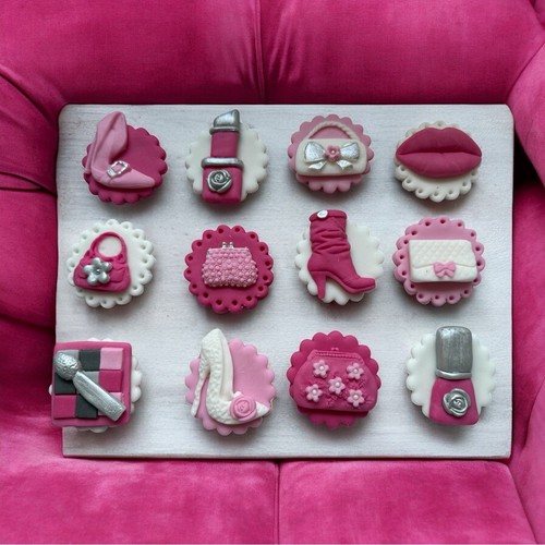 Edible fondant cupcake - 12,