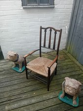 Arts And Crafts Antique Rush Seat Fireside Chair..Liberty? Stamped