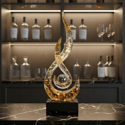 Transparent wave figurine - transparent,