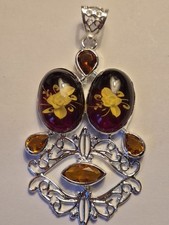 Large Sterling Silver Carved