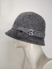 M&S Grey Cloche Hat with Side