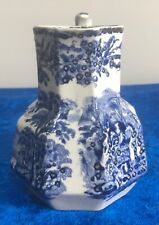 Antique Unusual Variation Booths "British Scenery" Blue & White Jug with gilding