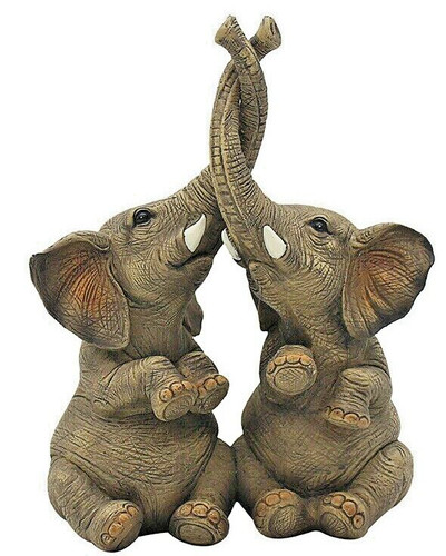 Grey loving elephants figure - loving,