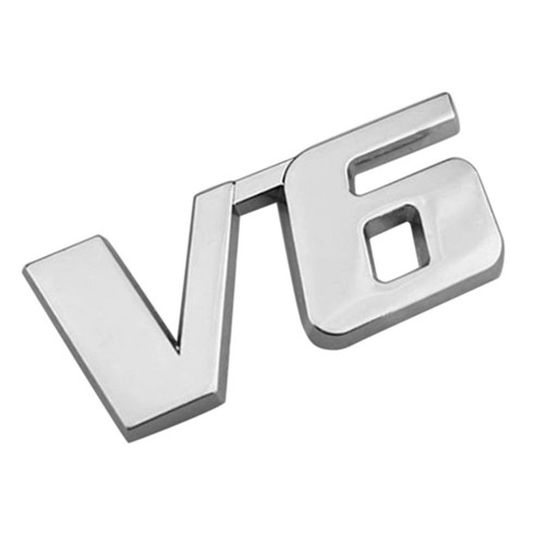 Emblem signs chrome logo - v6,
