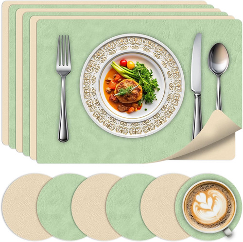Faux leather placemats - placemats, and