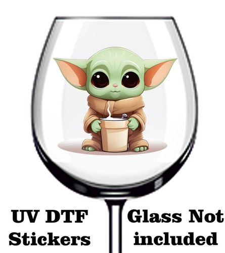 Colourful baby yoda - colourful, uv-dtf
