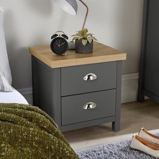 Bedroom Furniture Graphite 36mm Oak Top Unit Chest of Drawers Bedside Wardrobe