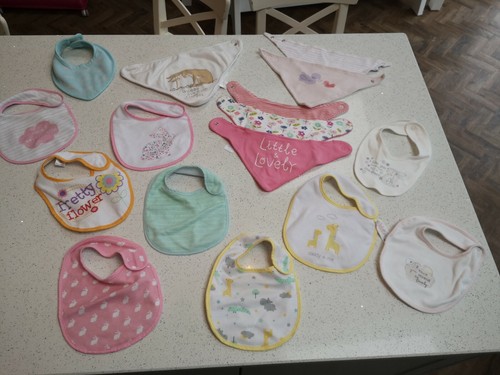 Baby girl bibs - girl, bn