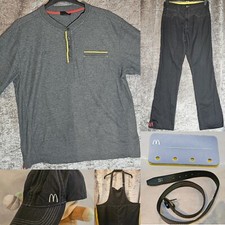 Mens McDonald's Crew Uniform & Accessories Most sizes available Dimensions Grey