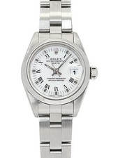 ROLEX Oyster Perpetual Date 69160 White Ladies Used Watch #111418