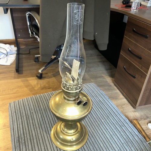 Vintage brass duplex oil - brass, lamp