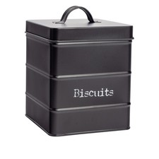 Biscuit Tin Storage Cookie Jar Barrel Canister Kitchen Caddy Vintage Metal