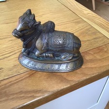 Vintage Brass Idol Nandi cow