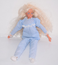 Vintage Barbie Doll Slumber Party Bedtime Soft Body 1994 Blue Pyjamas D13