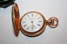 Vintage 1897 Waltham Seaside 1891 14k Solid Gold Hunter Case with case