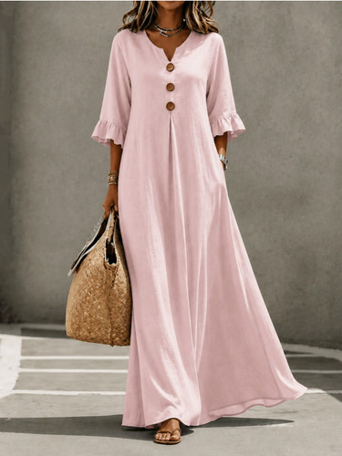 Women neck linen - v-neck, blend