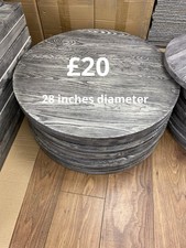 Pub, Bar, Restaurant, Cafe Replacement Round Grey Grained Table Tops