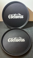 2 x Edelweiss Serving Beer Drinks Tray Non-Slip Pub  Man Cave Advertising NEW