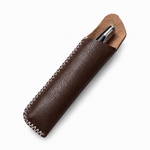 Genuine leather pen sleeve - pen,