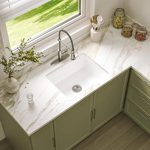White undermount porcelain - 24",
