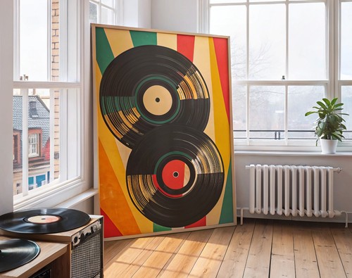 Retro vinyl record - vinyl, poster