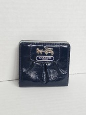Coach Y2K Royal Blue Shiny Patent Leather Snap Wallet Vintage 2000s