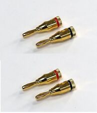 4 x 4mm Gold Plated Banana
