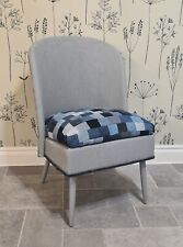 Denim Patchwork Loom Chair, Retro, Unique Accent Chair 