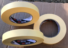 3X 50M Rolls Masking Tape 18mm High Temperature Automotive  Scotch 3M Brand 501E