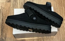 New Black Faux Suede Fur-Lined
