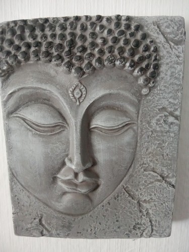 Buddha wall art plaster effect - buddha,