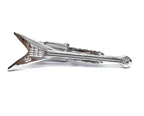 Shaped guitar tie bar - v,