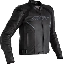 RST S1 Motorbike Motorcycle Leather Jacket - Black/Black