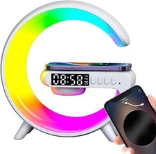 Smart LED Lamp G Bluetooth Speaker Wireless Charger RGB Alarm Clock Night Light