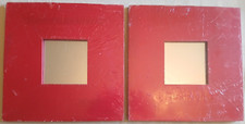 Set 2x Vintage Ikea Malma Pine Red Square Wall Mirrors 1999 26cm # 17370 Sealed